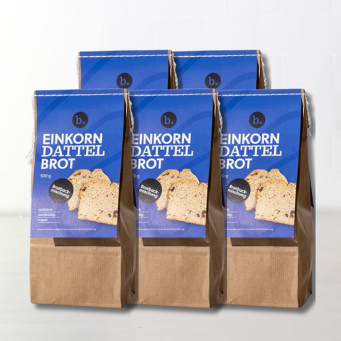 5 x Einkorn-Dattel-Brot