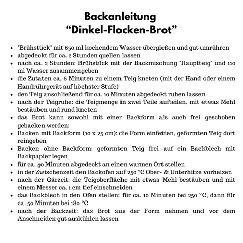 Backanleitung Dinkel-Flocken-Brot
