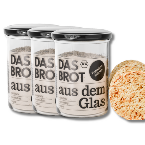 Bio Freudentränen drei Backmischungen im Glas