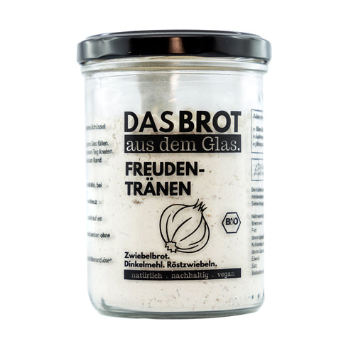 Bio Freudentränen Backmischung im Glas altes Motiv