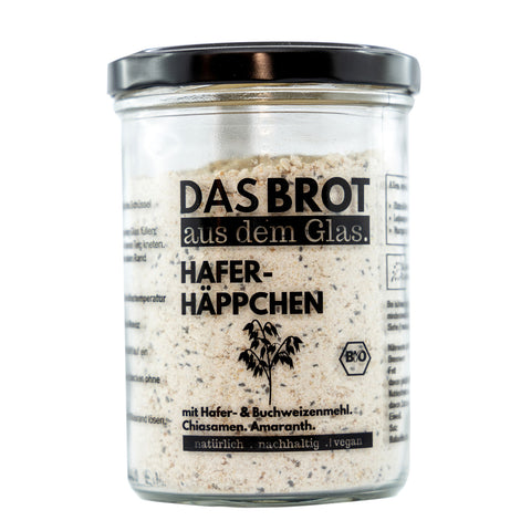 Bio Haferhäppchen Backmischung im Glas altes Motiv