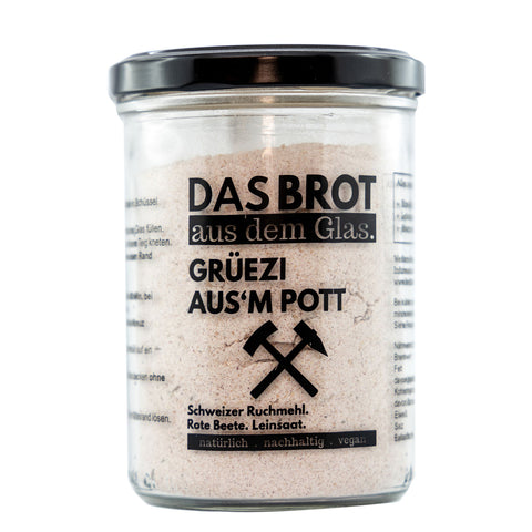 Backmischung im Glas Grüezi aus’m Pott